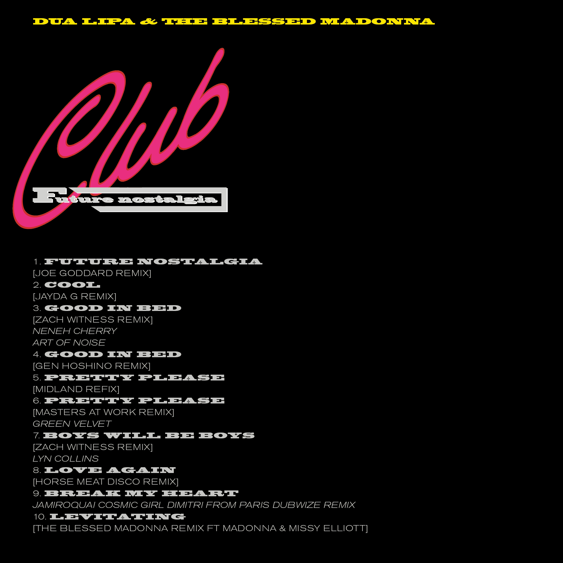 Club Future Nostalgia - Dua Lipa orders 12