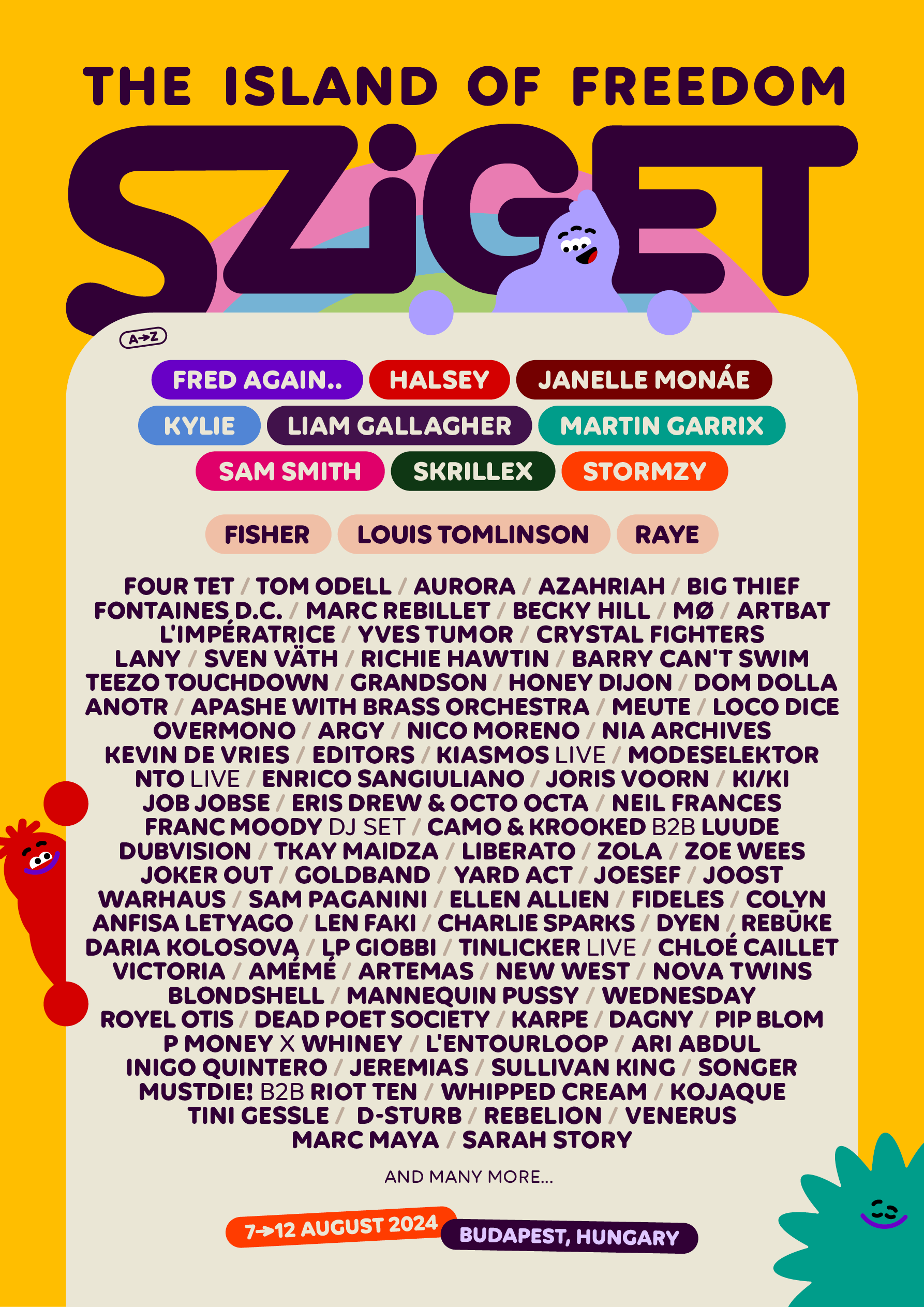 Sziget Festival 2024 neue Headliner und Special Stages